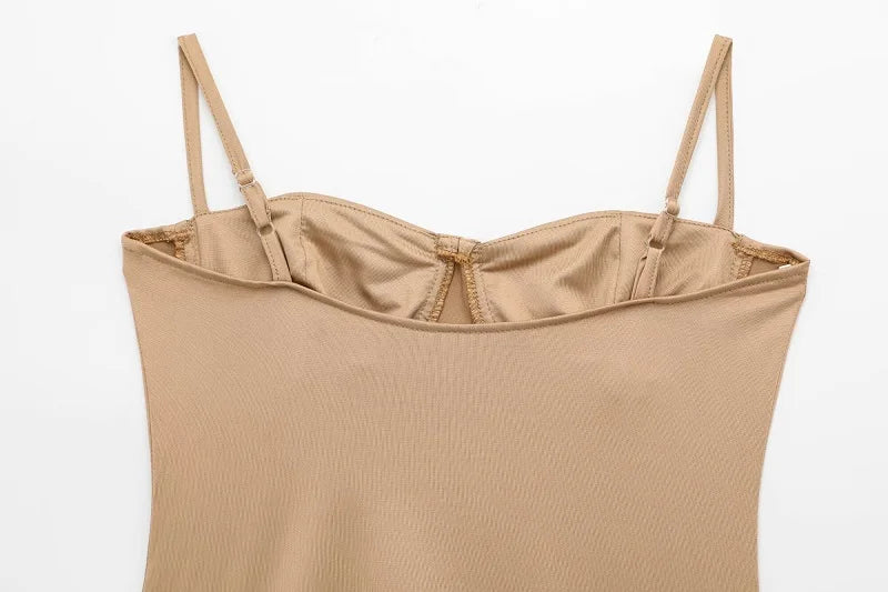 MUJER Szexi szatén body Női Hát nélküli Bustier Top Női Szexi Ruhák Fehérnemű Bodyk Női Ujjatlan Női Top Body