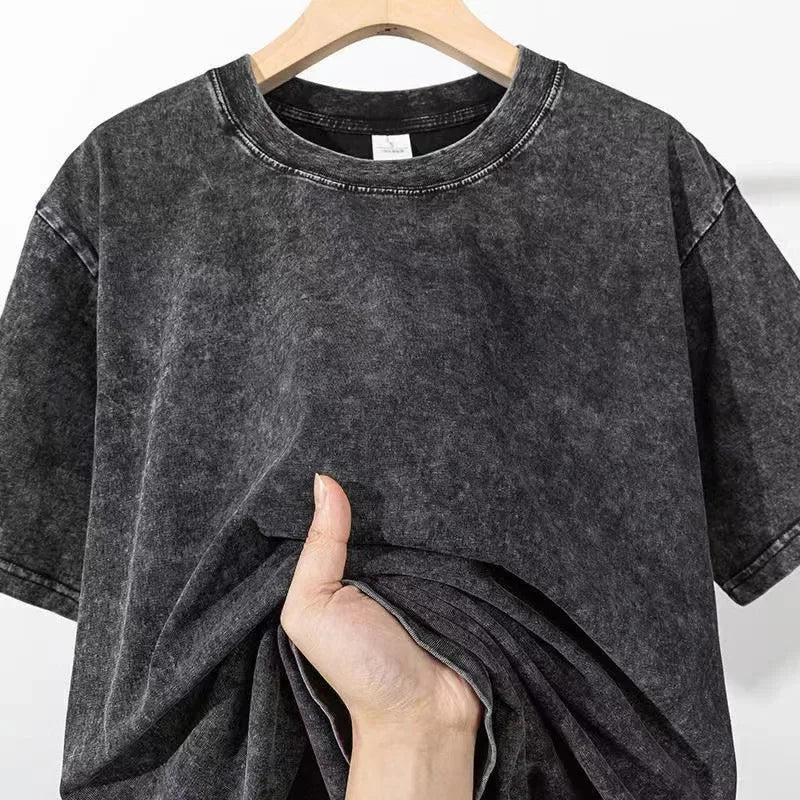 350 g/m²-es férfi  vintage pólók, utcai , retró  pamut, rövid ujjú