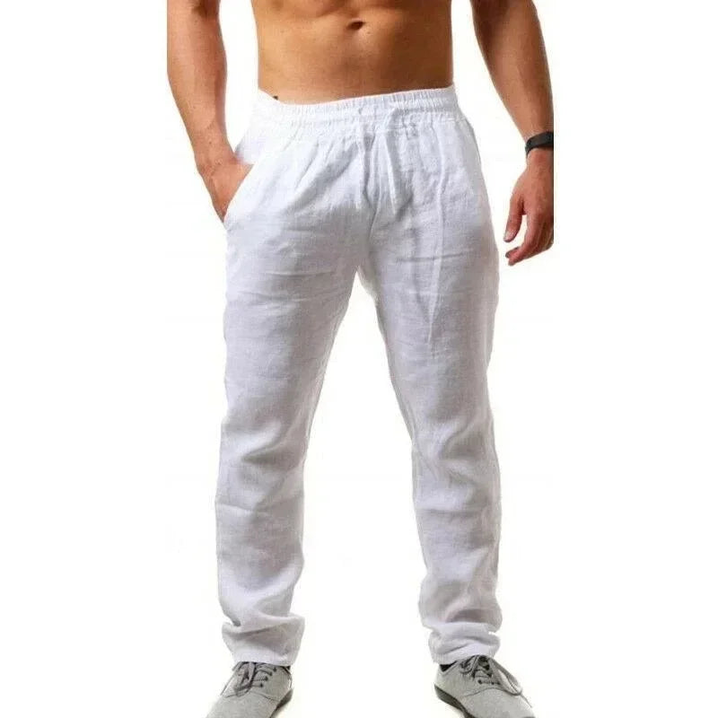 Ropa hombre bag nadrág Férfi pamut lenvászon lezser nadrág Lélegző nadrág Fitness utcai ruházat Kocogás Ősz Nyár
