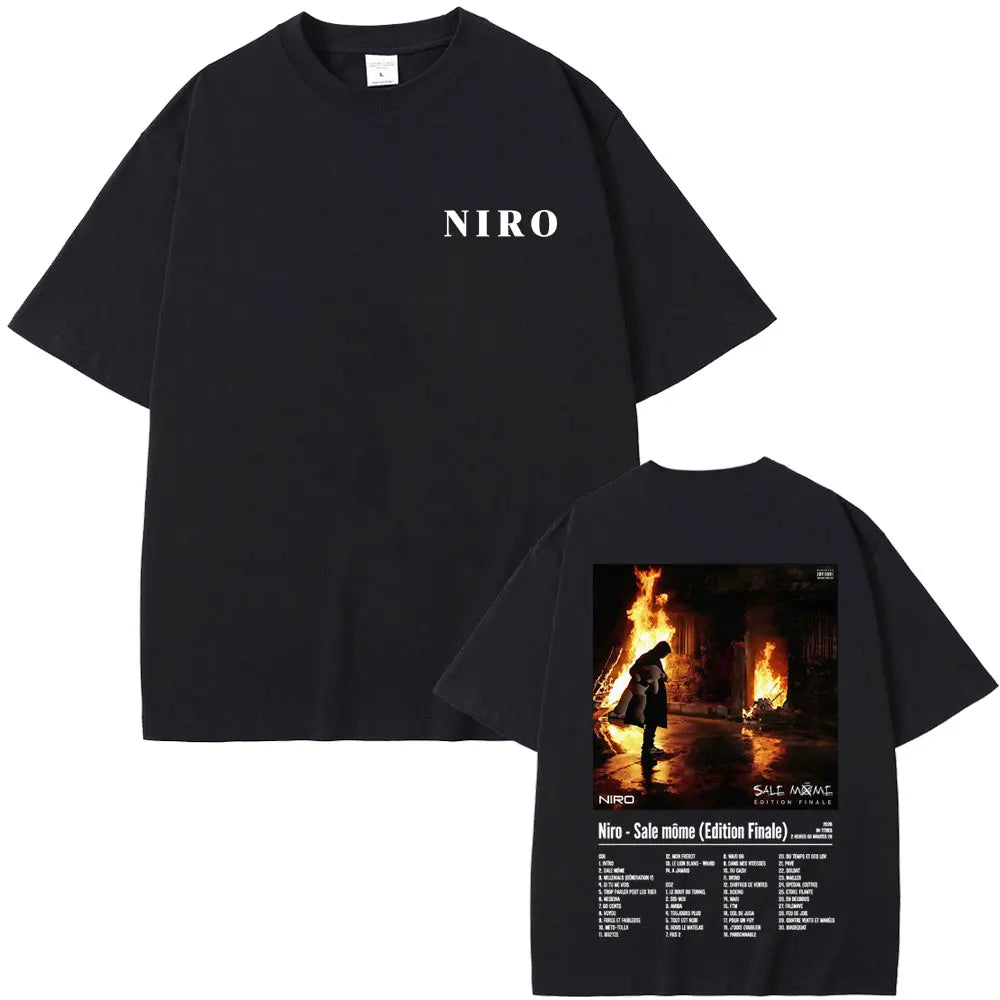 Rapper Niro OX7 album grafikus póló férfi női hiphop divat