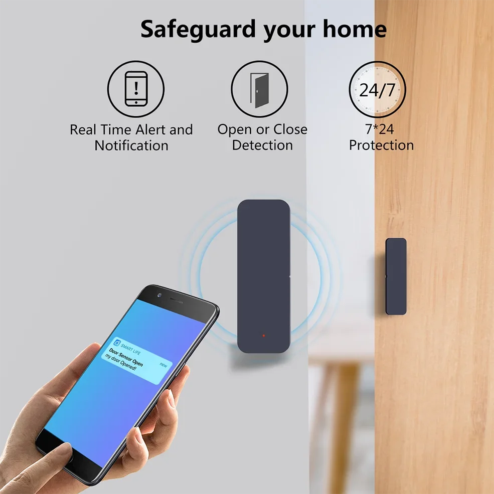 Tuya Zigbee 3.0 WiFi ajtóérzékelő ablakérzékelő szerződésérzékelő alkalmazás távirányító SmartLife Yandex Alexa-val működik