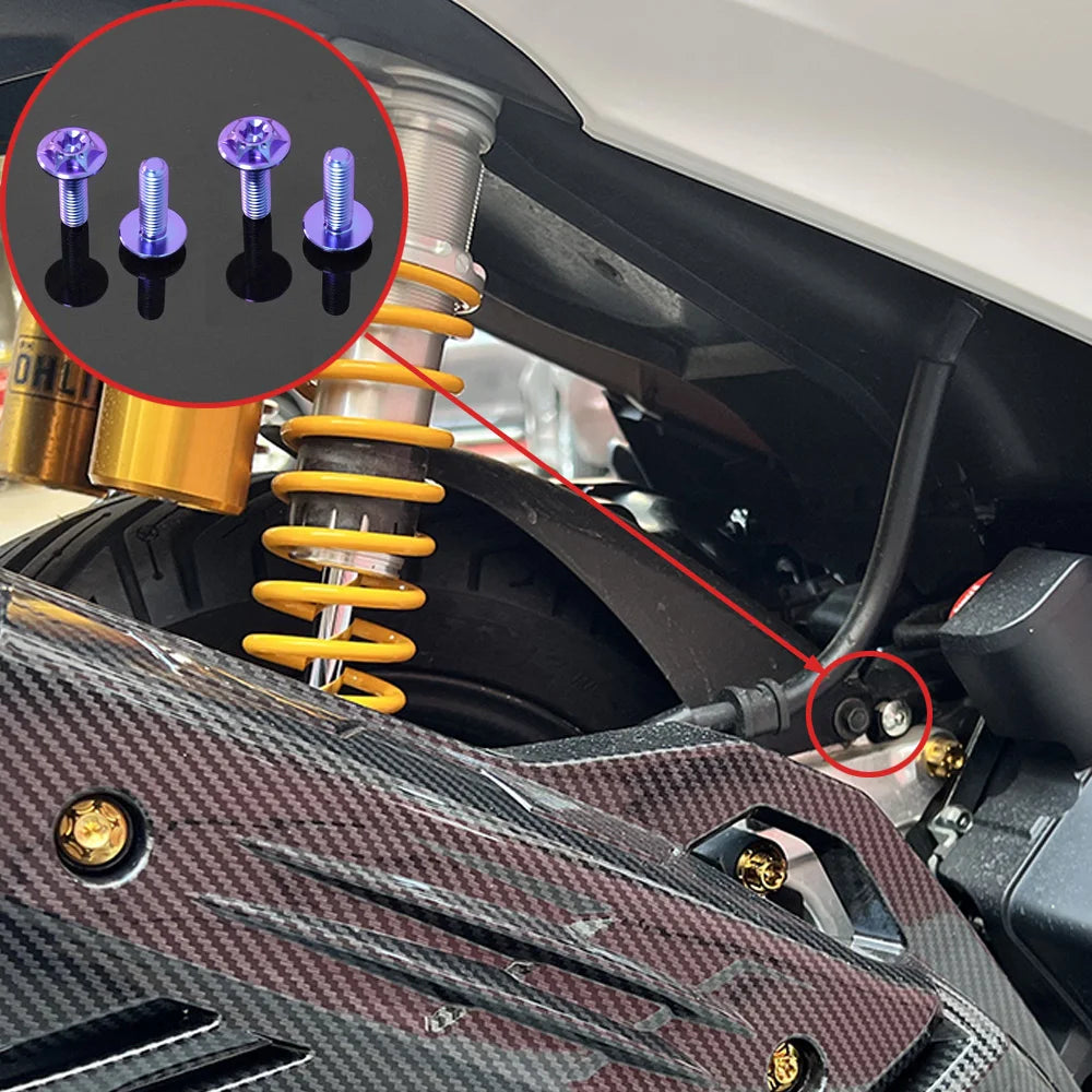 FLAWLESSTI Gr5 Titán forgattyúház Légszűrőház Hűtő Motorolaj Lengőkar Féktárcsa Kipufogócső Hátsó Lengéscsillapító Csavar Honda PCX 160-hoz