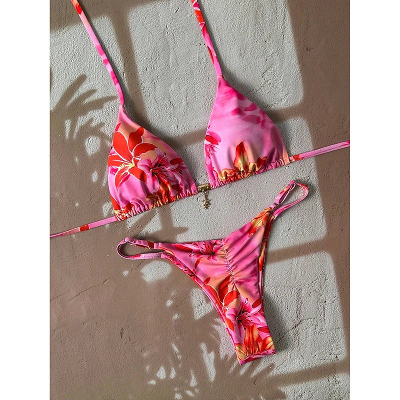 Micro Bikini Női Fürdőruha Kétrészes Fürdőruha Női Fürdőruha 2026 Szexi Leopárdmintás Push Up Tanga Bikinik Szettek Strandruha Nyári