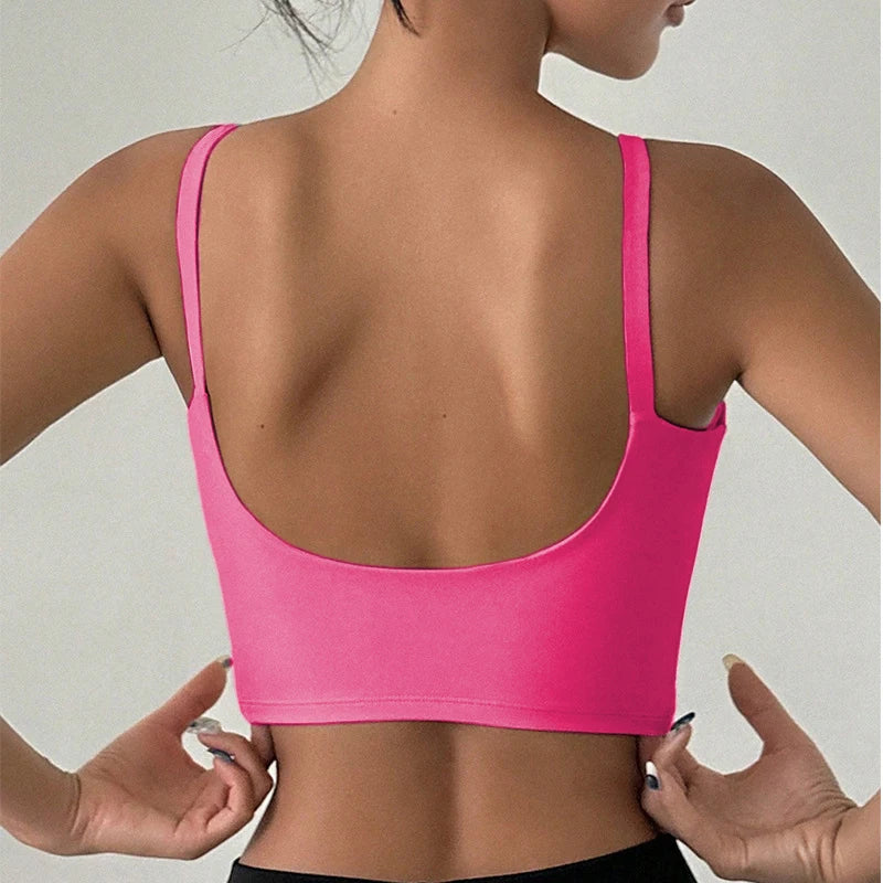 Jóga alsónemű nőknek, lélegző, tömör, U alakú fitnesz sportmelltartó felső melltartóval, edzőteremben, sportos, feszes edzéshez, jog futó mellény