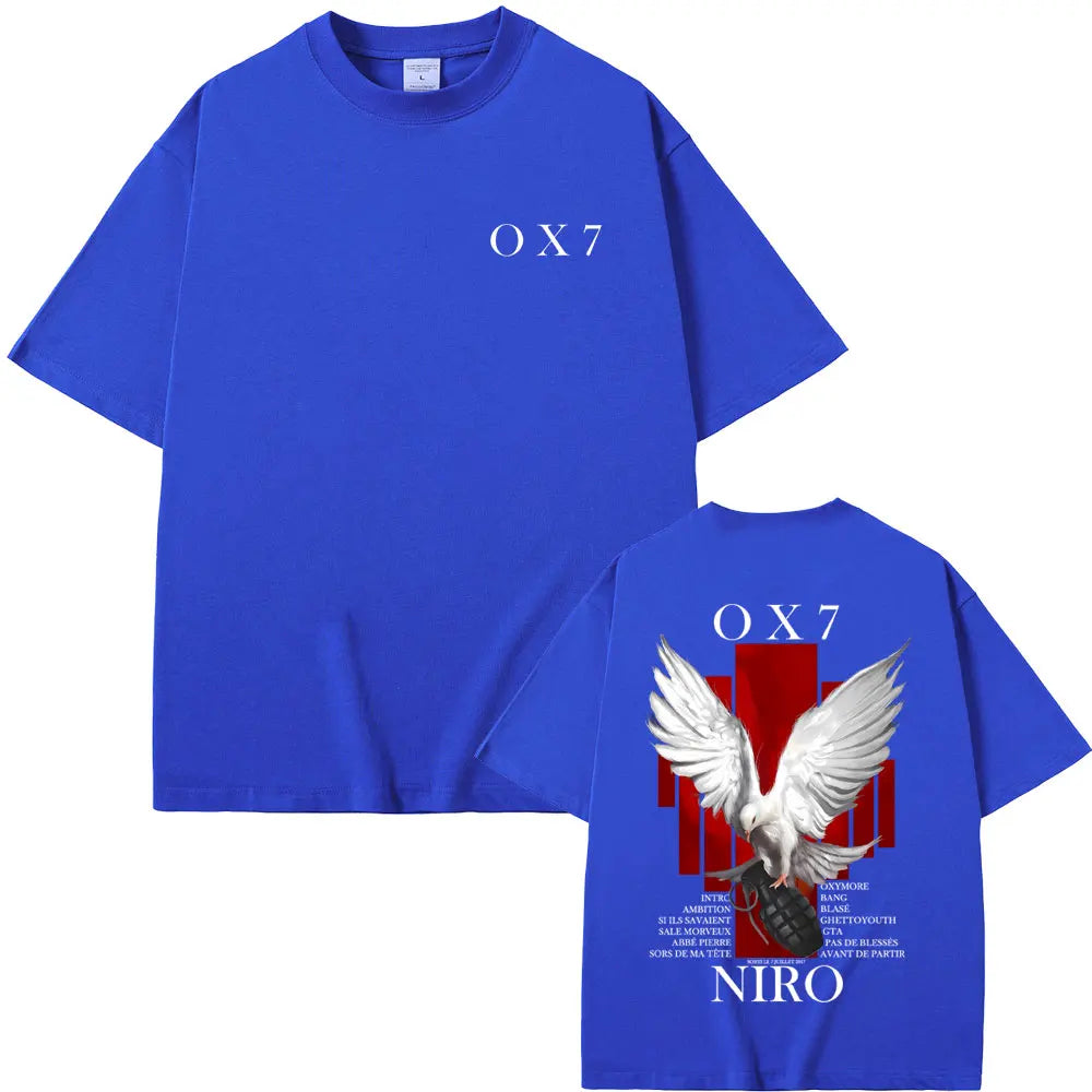 Rapper Niro OX7 album grafikus póló férfi női hiphop divat