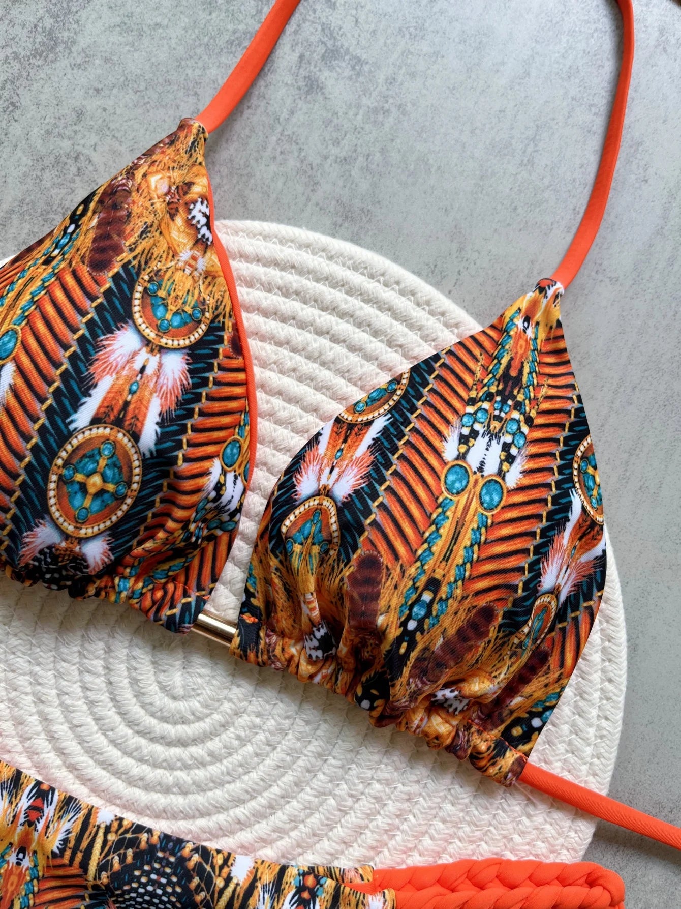 RUOTONSEPT nyomtatott pántnélküli mini tanga magas kivágású bikini női fürdőruha női fürdőruha kétrészes bikiniszett fürdőruha úszás
