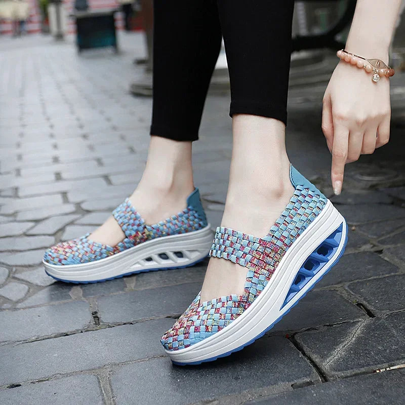 2025 Új Női Cipők Kézzel Szőtt Alkalmi Cipők Vastag Alsó Lélegző Egyszemélyes Szandálok Slip-on Lazy Travel Shoe Chaussure Femme