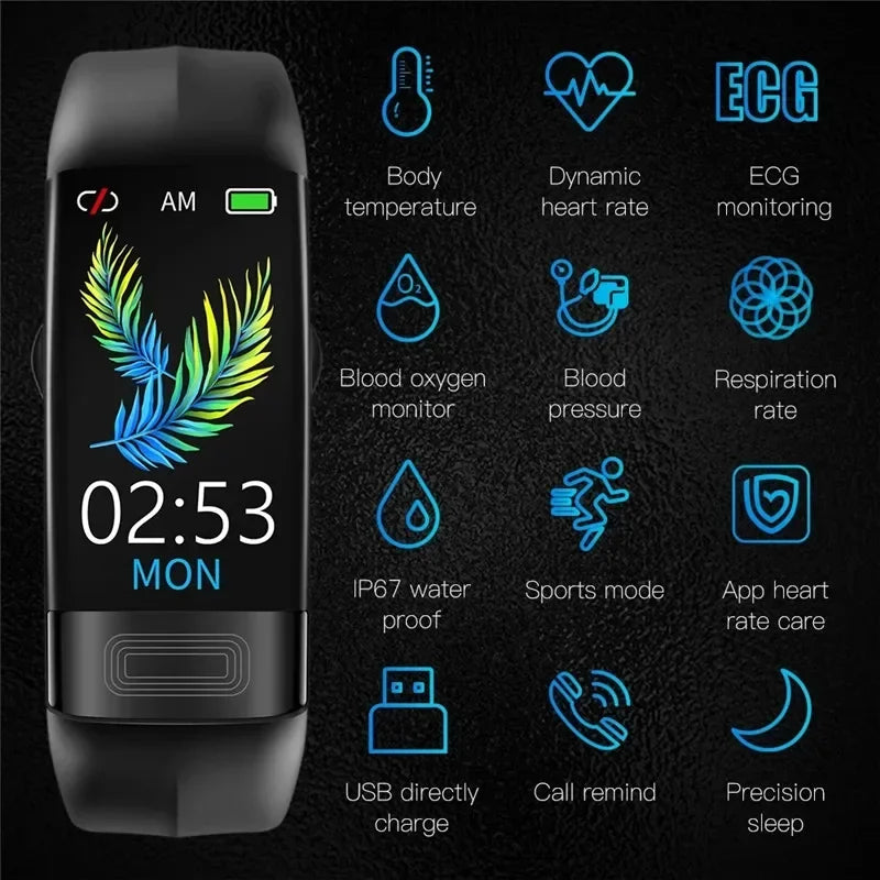 Smartwatch EKG intelligens csuklópánt vízálló P11 Plus intelligens karkötő aktivitáskövető vér oxigén intelligens karkötő fitnesz karkötő