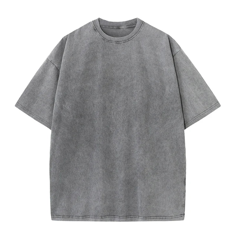 350 g/m²-es férfi  vintage pólók, utcai , retró  pamut, rövid ujjú