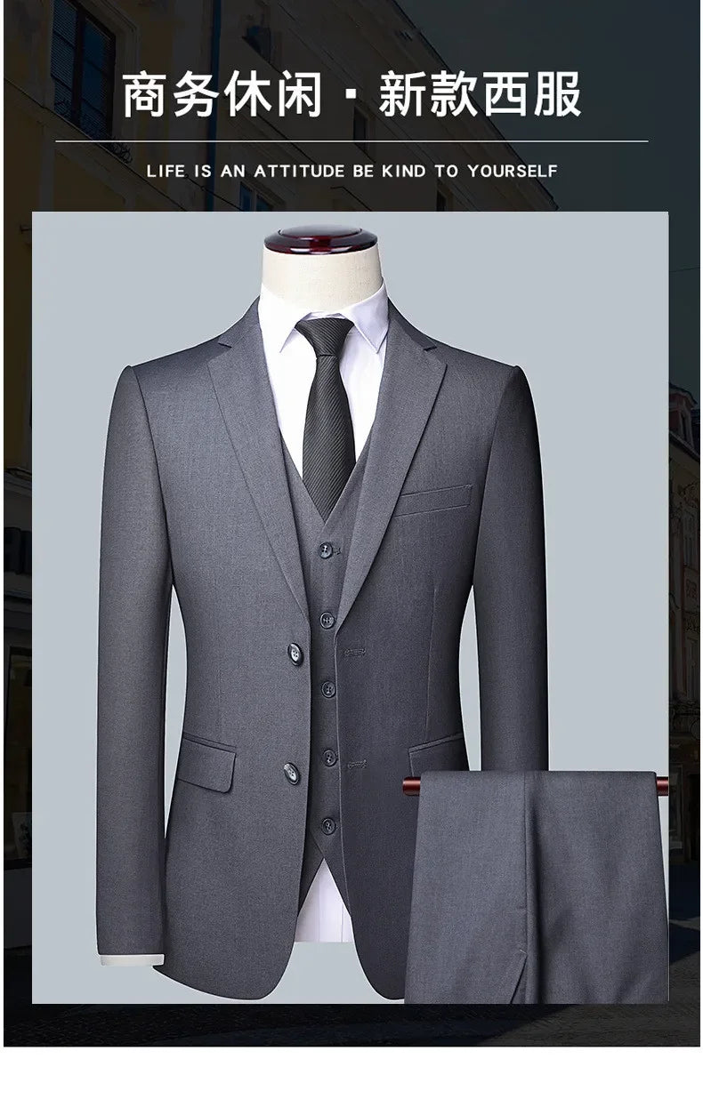 Férfi öltöny Butik Üzleti (Blazer + Mellény + Nadrág) Úri Esküvői Hétköznapi Professzionális Formális öltöny 3 részes M-6XL