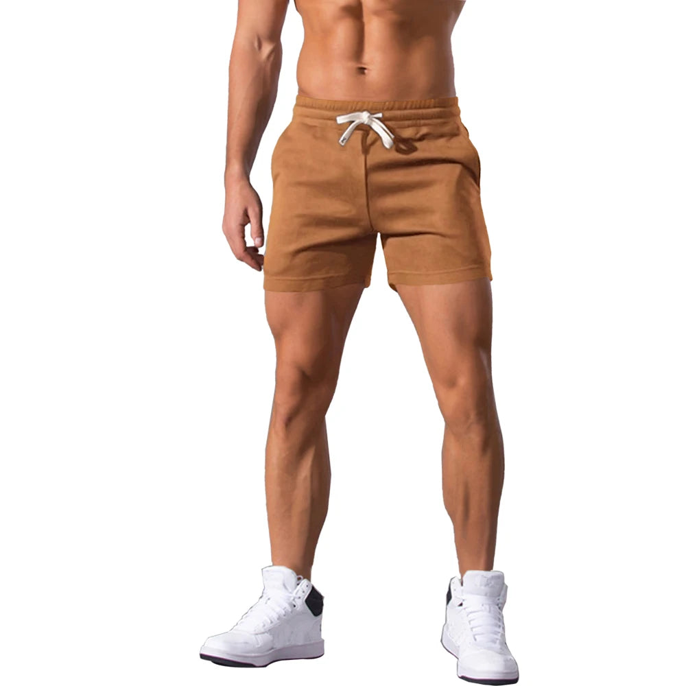 Férfi rövidnadrág, nyári, alkalmi, lélegző, húzózsinóros, rövidnadrág, egyszínű, boardshort, jogger, sportnadrág