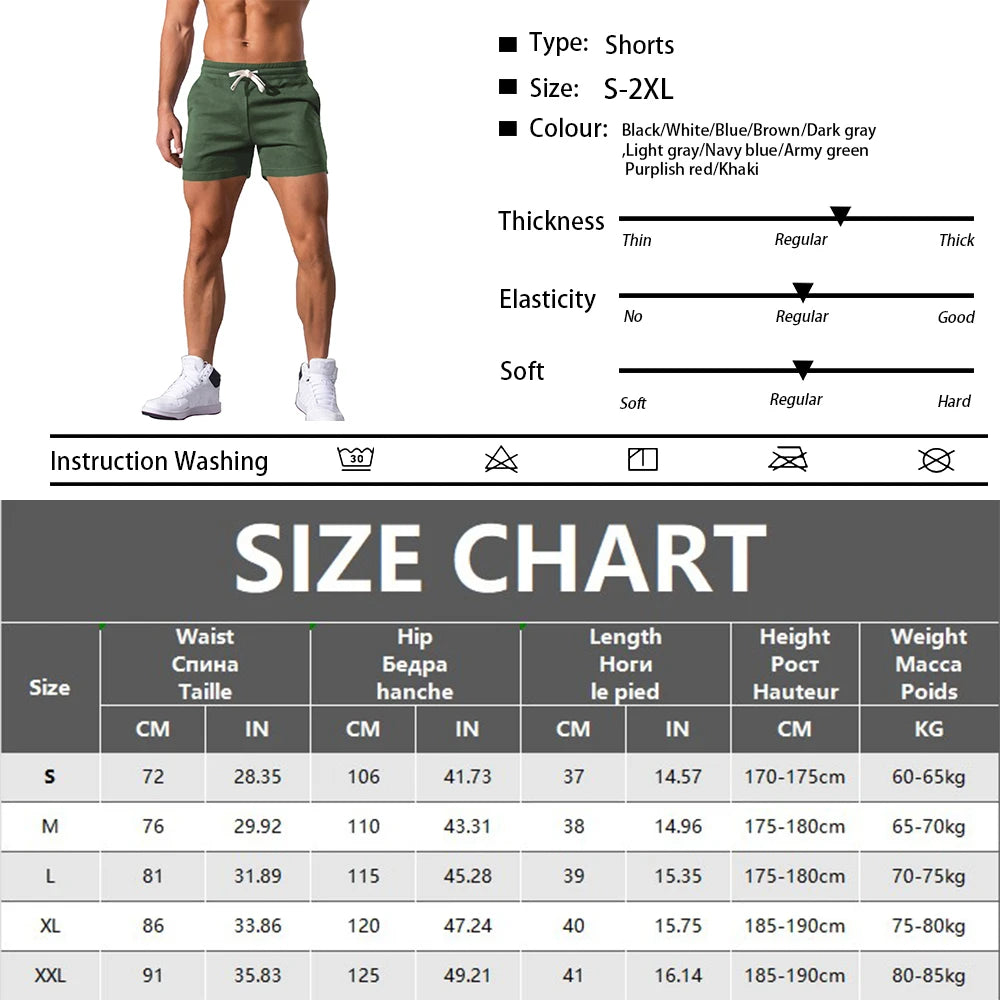 Férfi rövidnadrág, nyári, alkalmi, lélegző, húzózsinóros, rövidnadrág, egyszínű, boardshort, jogger, sportnadrág