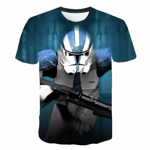 Star Wars 3D-s nyomtatott gyerek rövid ujjú, filmes mintás póló, lélegző, utcai viselet, rajongóknak, mindennapi viselet és ajándék