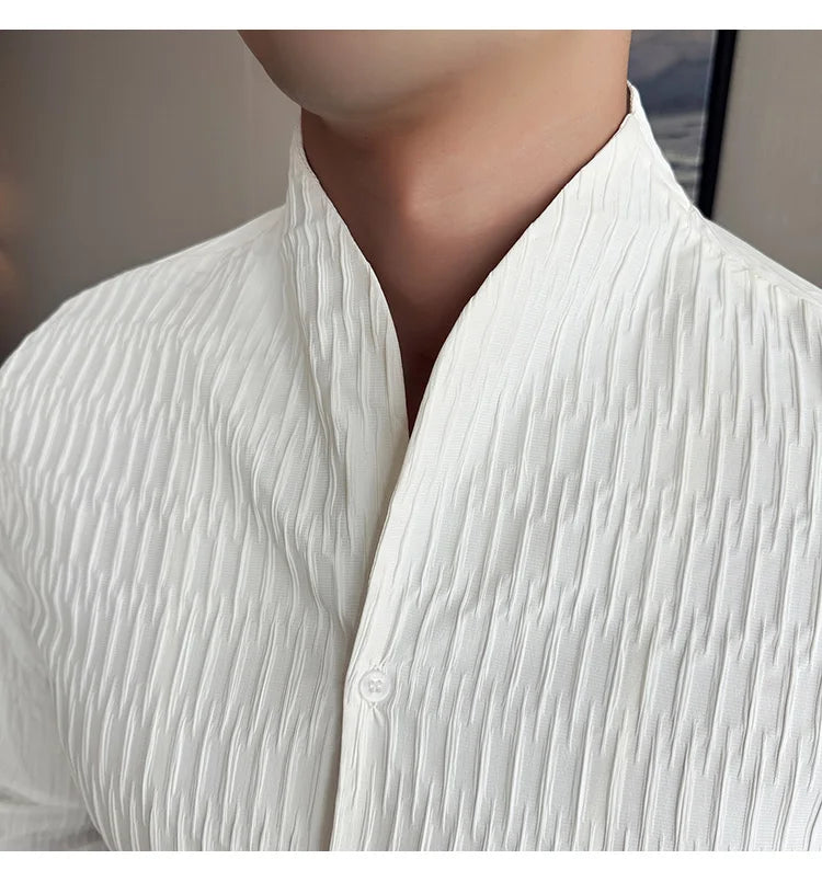 Új férfi ing, brit stílusú, lezser, hosszú ujjú, elegáns felsőrész, 4XL-M méretben