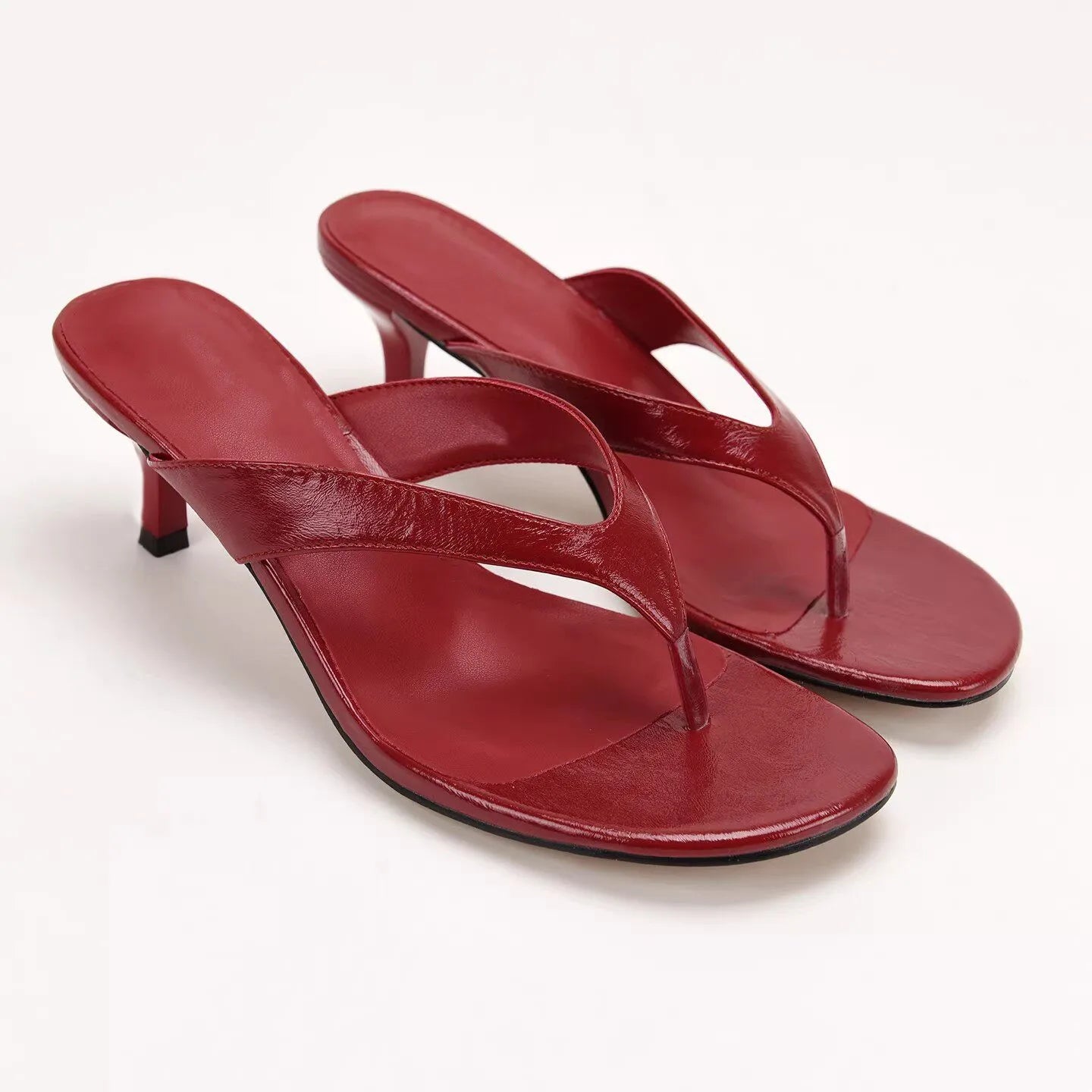 Női papucsok, divatos, magas sarkú, öszvércipők, tervezői flip-flopok, női nyári, nyitott orrú, alkalmi cipők, Zapatos Mujer 7881