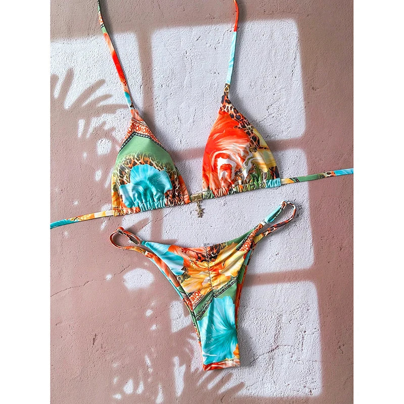 Micro Bikini Női Fürdőruha Kétrészes Fürdőruha Női Fürdőruha 2026 Szexi Leopárdmintás Push Up Tanga Bikinik Szettek Strandruha Nyári