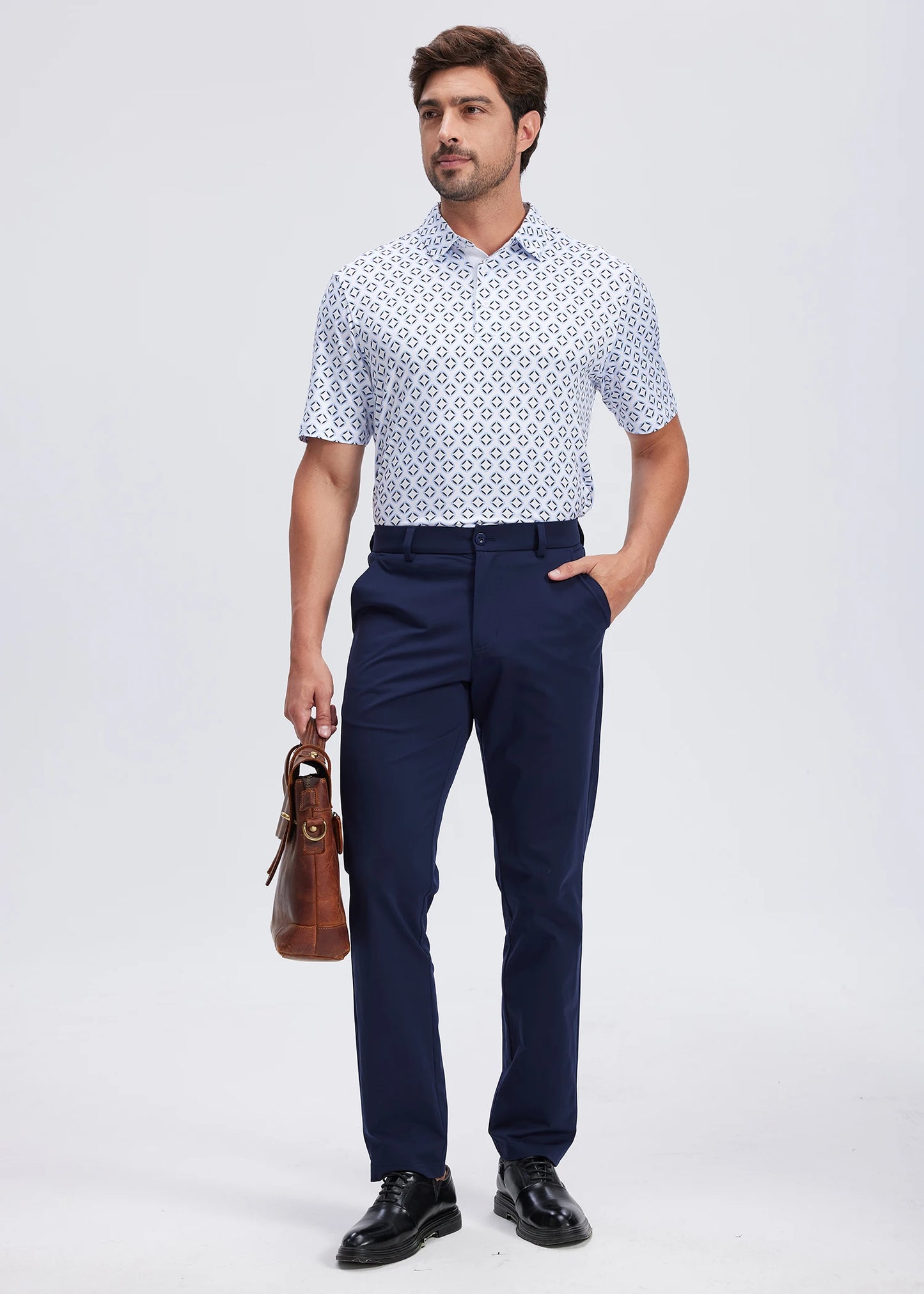 Férfi golfnadrág 30"/32"/34" Stretch munkaruha nadrág Slim, egyenes szabású, könnyű, minőségi üzleti nadrág, lezser öltönynadrág