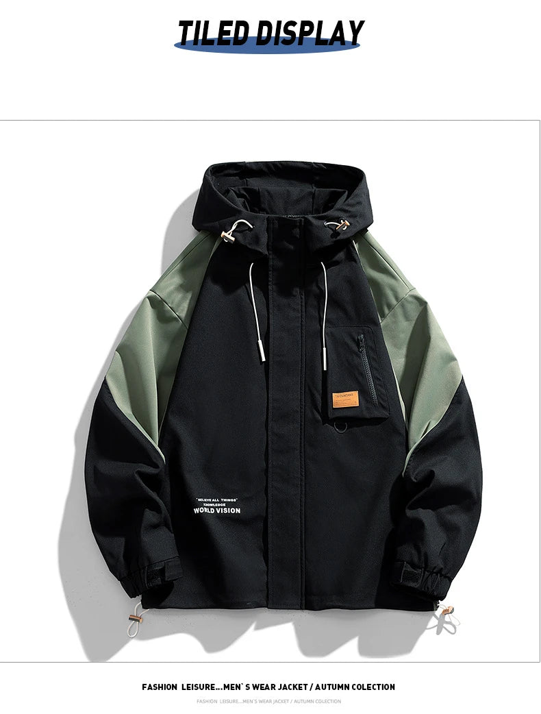 Férfi kapucnis dzseki, laza felsőruházat, túrázáshoz, sportruházat, férfi lezser, lélegző dzseki, férfi széldzseki, plus size M-8XL 150KG
