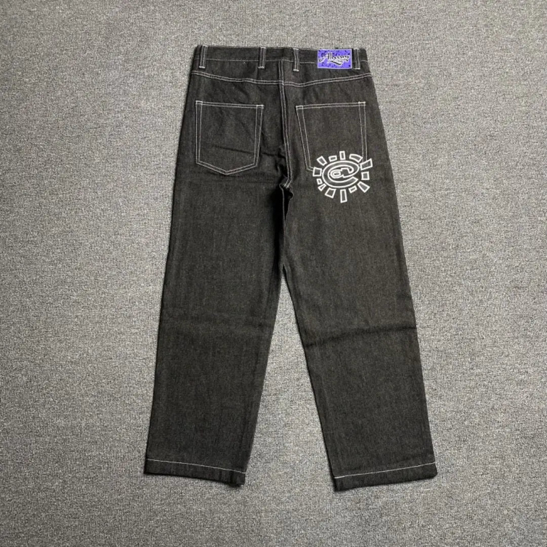 Új Always Jeans Kiváló minőségű Nyomott Hímzésű Egyenes Farmer Fekete Nadrág Férfi Farmer Mintás Trendi Utcai Viselet Always Jeans Férfi