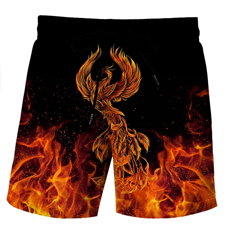 Vicces kacsa mintás férfi strandnadrág 3D mintás állatmintás boardshort