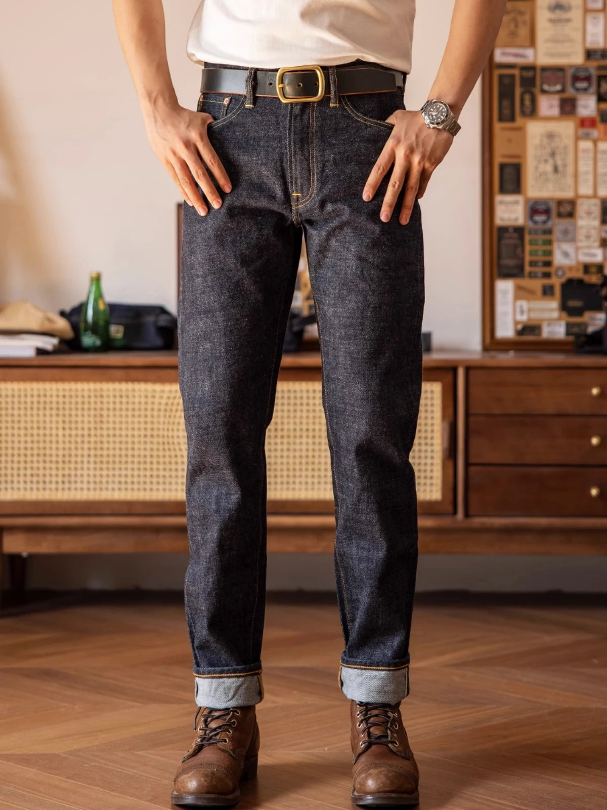Piros Tornado Customized Tapered Jeans 14oz Selvedge Denim Nadrág Sanforized