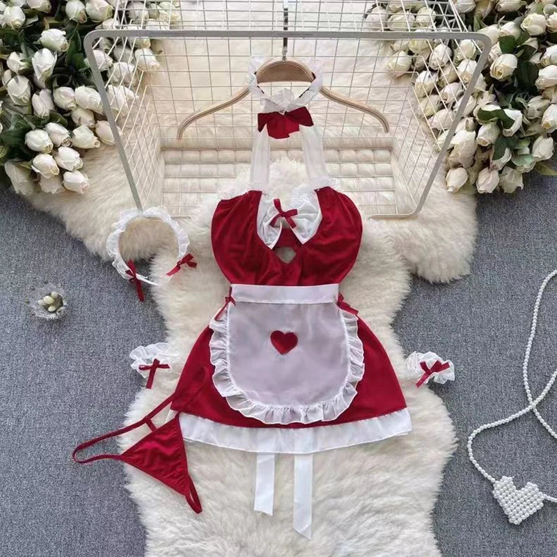 Piros karácsonyi cosplay nyúl lány jumpsuit szexi fehérnemű öv női új ruházat hétköznapi hát nélküli üreges fűzős body