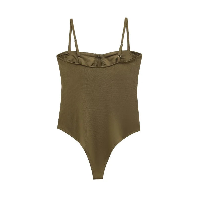 MUJER Szexi szatén body Női Hát nélküli Bustier Top Női Szexi Ruhák Fehérnemű Bodyk Női Ujjatlan Női Top Body
