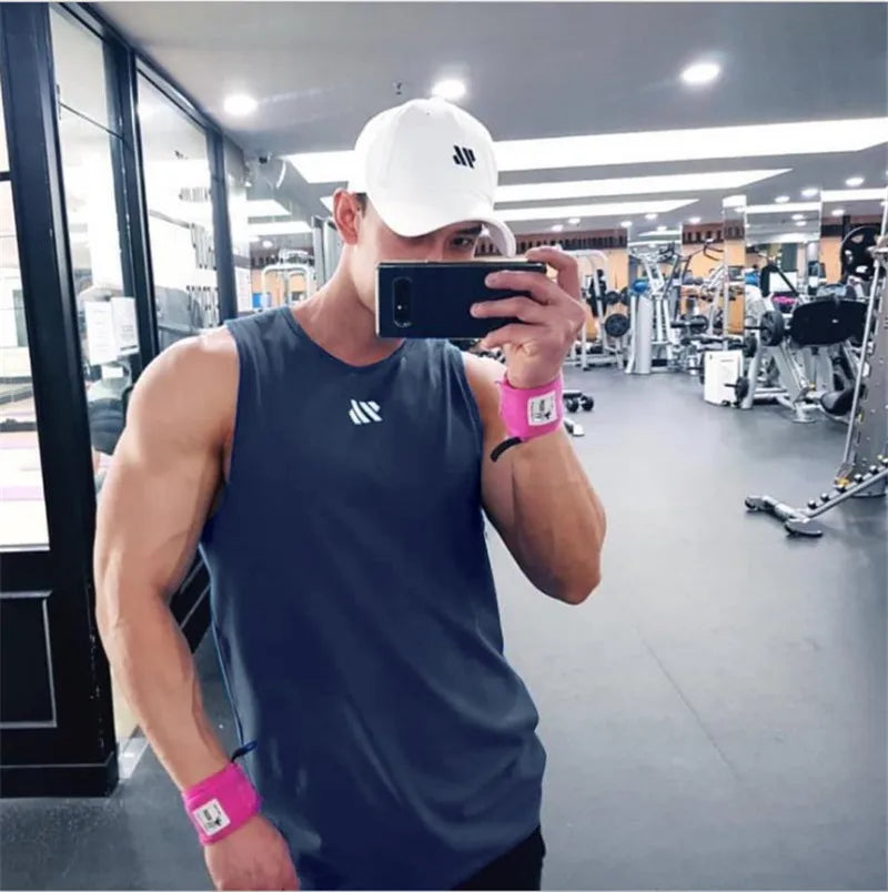 2024 Férfi fitnesz Tank top ujjatlan hálós lélegző sport Alsóing