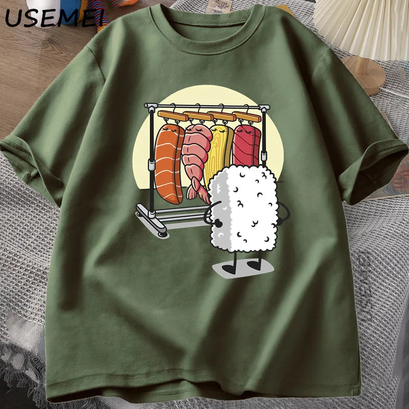 Sushi Gardrób Póló Női Férfi Vicces Kiváló Minőségű Póló Pamut