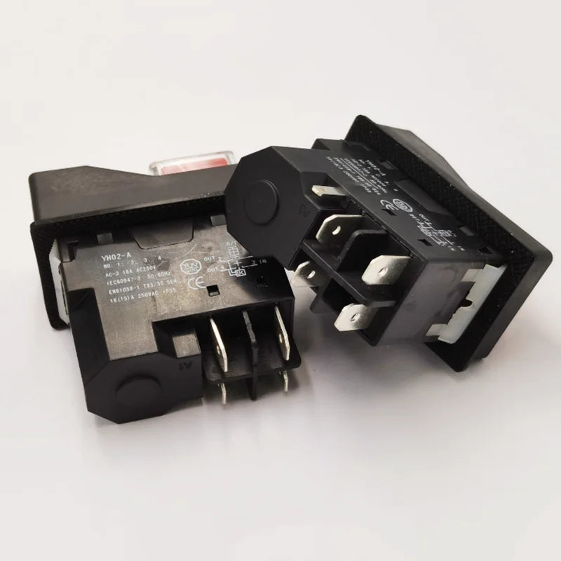 YH02-A 4/5 tűs elektromágneses indító nyomógombos kapcsolók 16A AC250V IP55 vízálló kerti szerszámgép, KJD17 helyettesítésére
