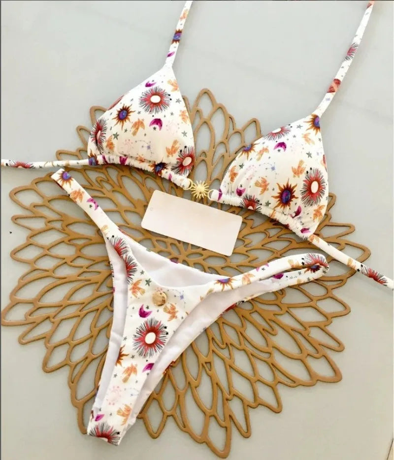 Új bikini női fürdőruha strandnyaralás fürdőruha leopárdmintás szexi bikini szett strandruha fürdőruha tanga fürdőruha biquinis