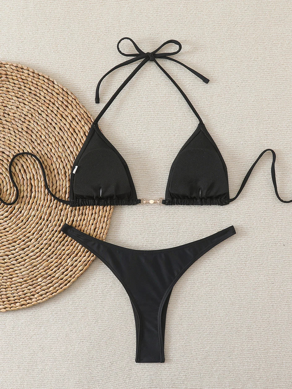 Szexi mikro bikini 2026 női láncos fürdőruha női fürdőruha tanga bikinik szett brazil kétrészes fürdőruha strandruha fürdőruha fürdőző