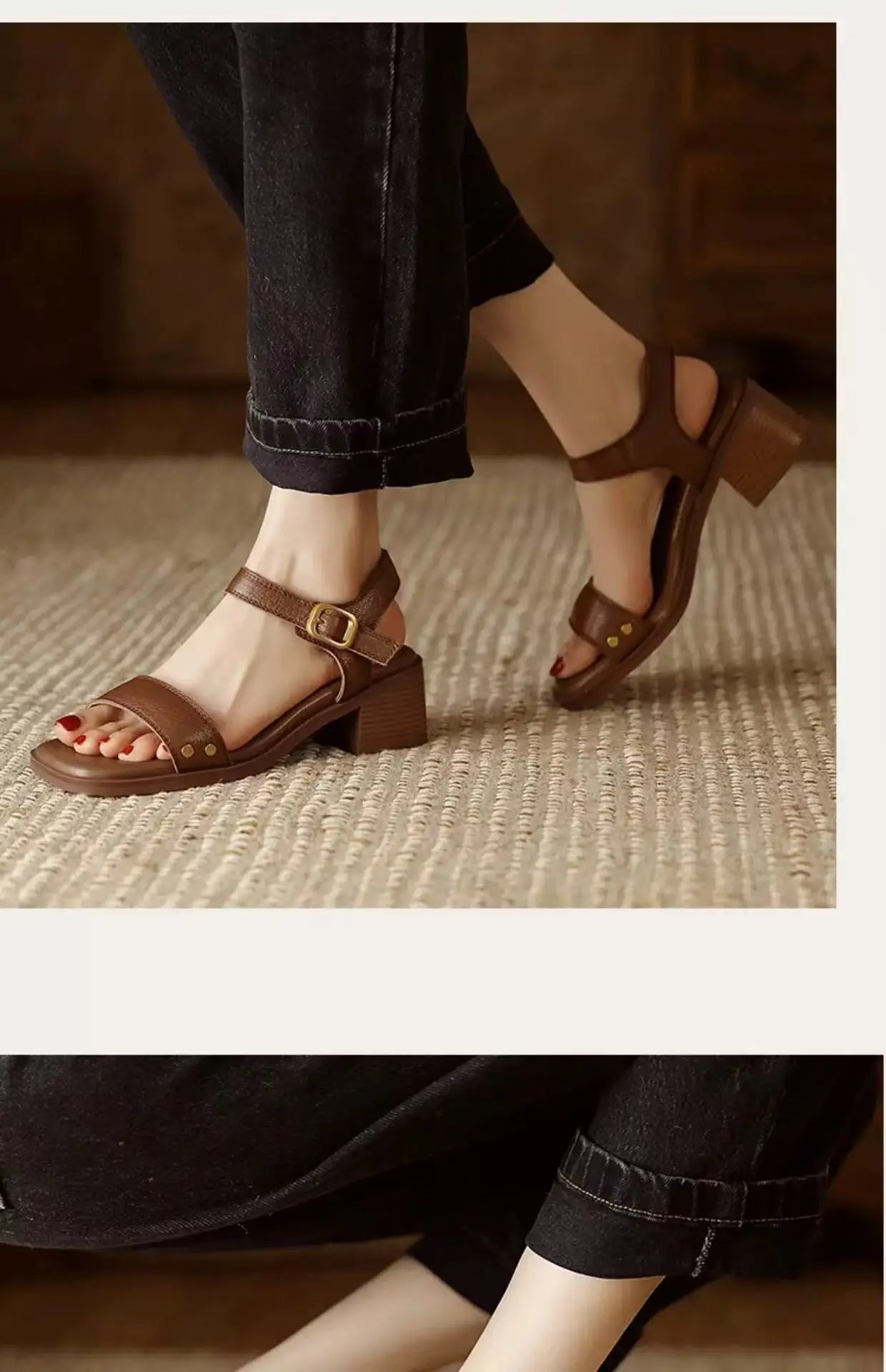 Női szandálok Szexi magas sarkú cipők nőknek Elegáns vastag cipők Új pumpák Party flip-flopok Ruha Retro Mujer De Zapatos