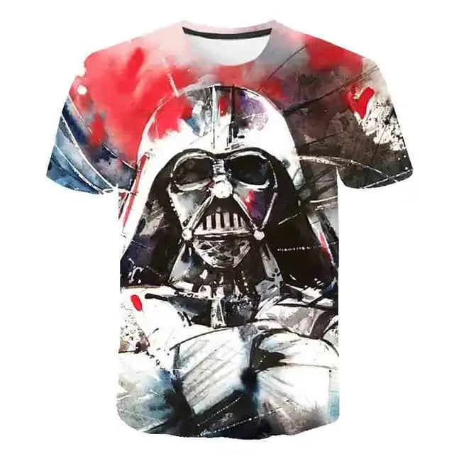 Star Wars 3D-s nyomtatott gyerek rövid ujjú, filmes mintás póló, lélegző, utcai viselet, rajongóknak, mindennapi viselet és ajándék