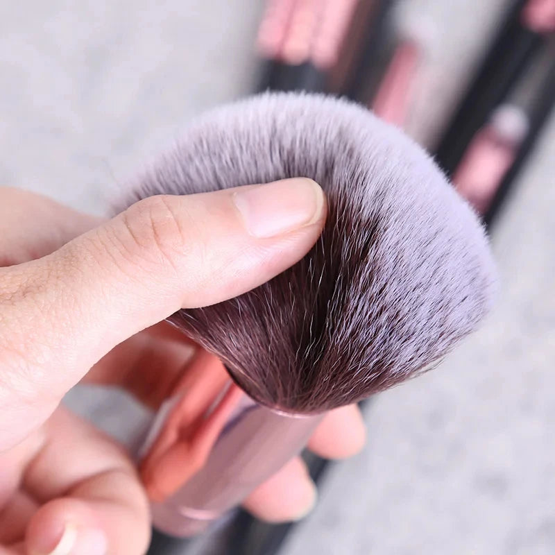 Sminkecset készlet, 15 db-os arc- és szemsminkecset készlet – alapozó púder pirosító ecset, szemhéjfesték szemceruza szemöldök ecset, highlighter ecset