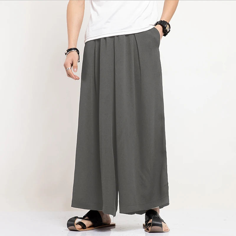 INCERUN Férfi Széles Egyszínű Laza Jogger Nadrág Rugalmas Derku Utcai Viselet Vintage 2024 Hétköznapi Hosszú  S-5XL