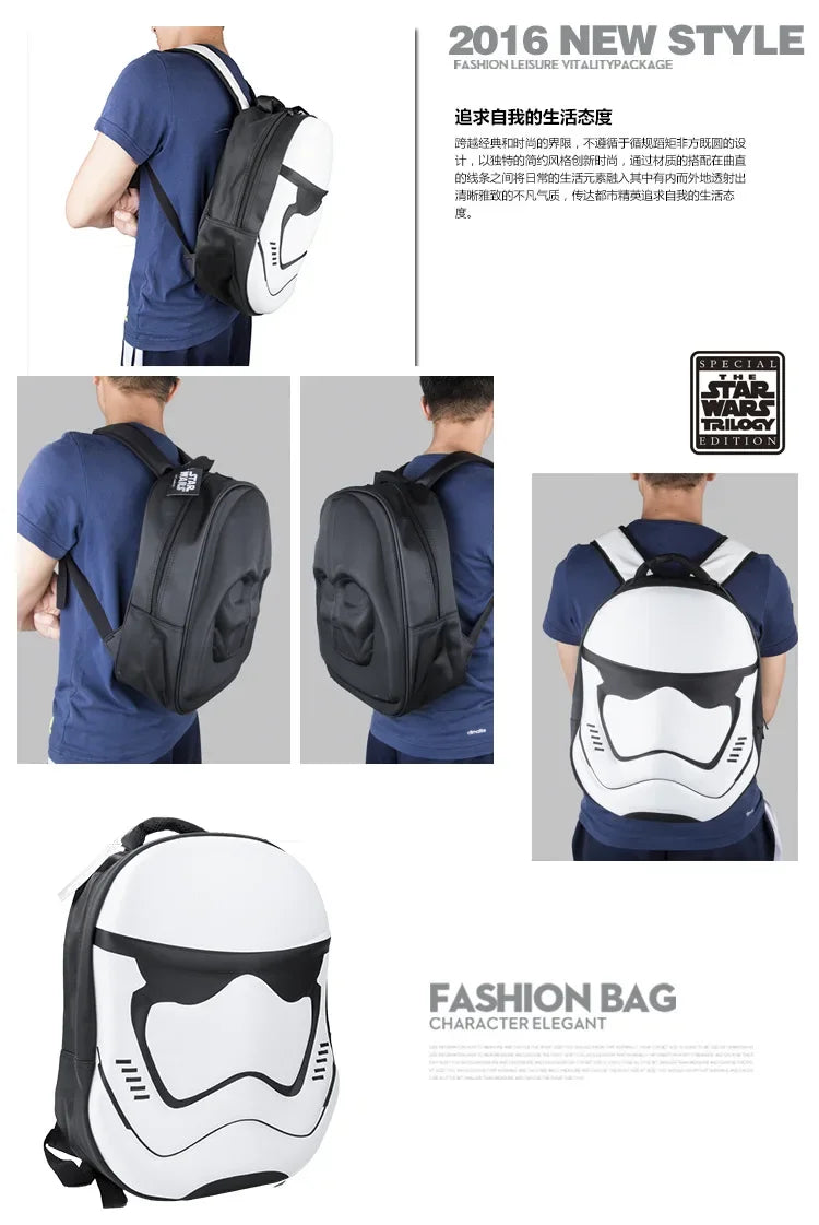 STAR WARS 3D sztereó, rajzfilm hátizsák, Darth Vader, Fehér Katona, anime kiegészítők, ajándékok