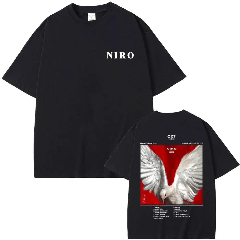 Rapper Niro OX7 album grafikus póló férfi női hiphop divat