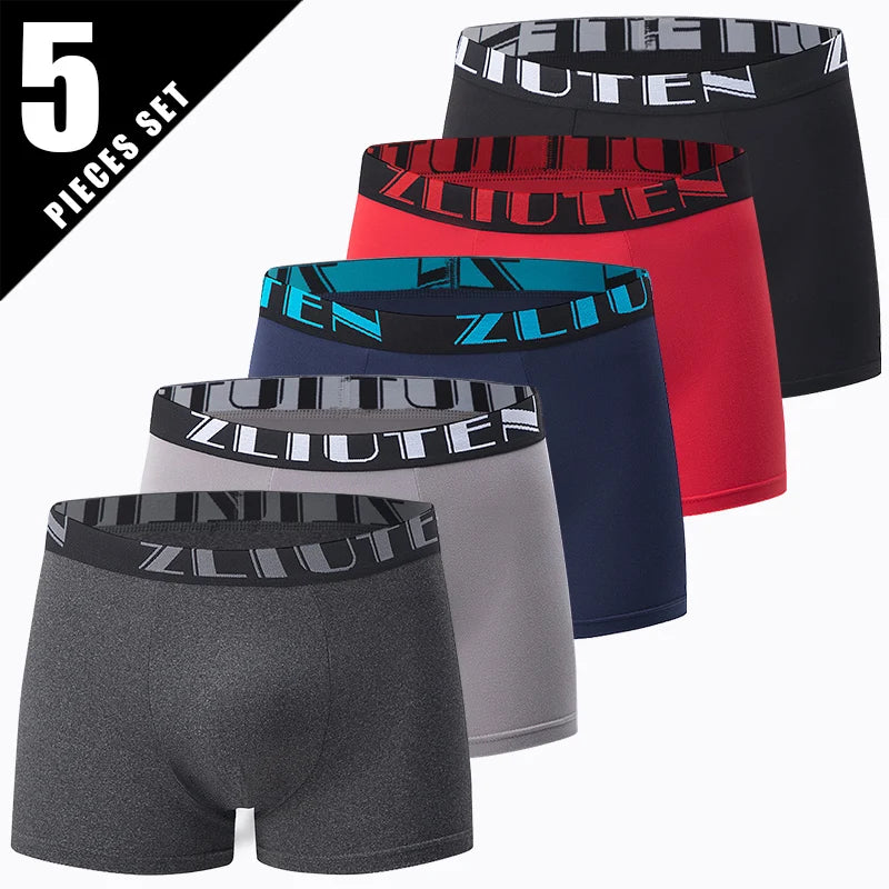 5/10-es darabos, kényelmes, fekete-arany mintás férfi boxeralsó