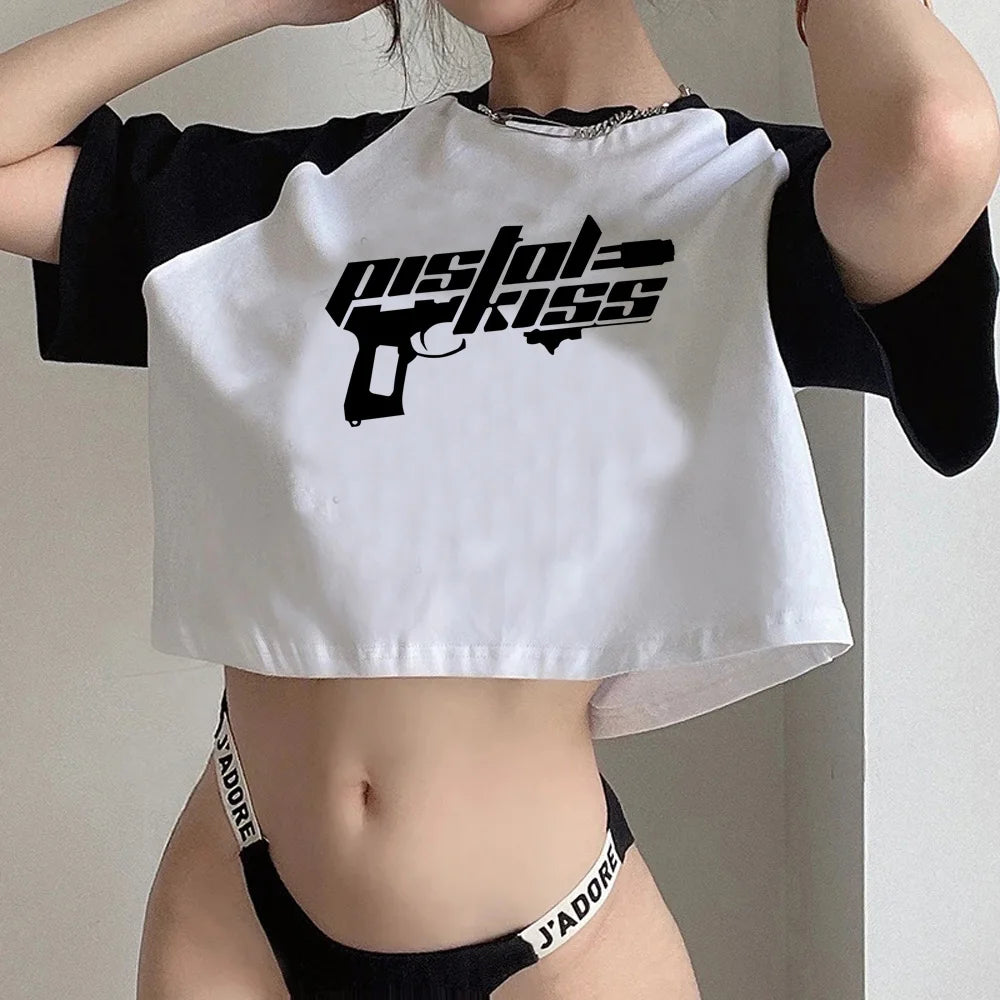 Y2k Star Girl esztétikus giccses crop top Női esztétika kiber Y2k vintage gótikus pólók