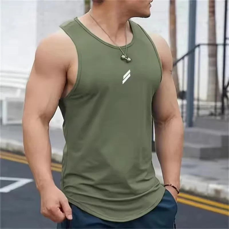 2025 Nyári Férfi Tank Top Hálós Sport Fitnesz Felsők Ujjatlan