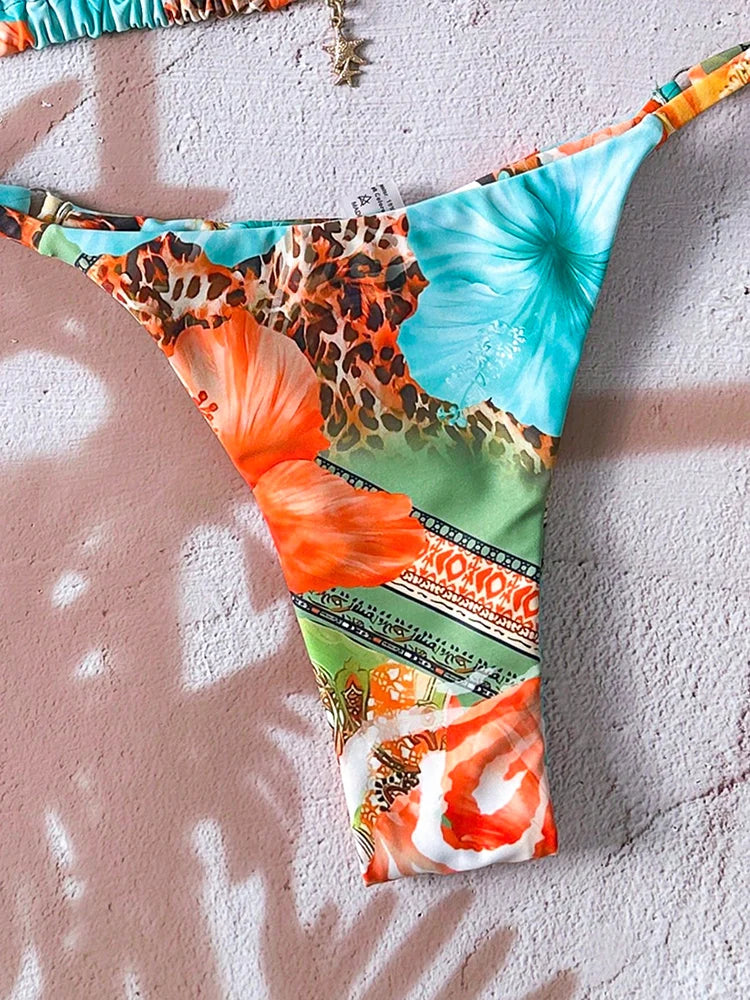 Micro Bikini Női Fürdőruha Kétrészes Fürdőruha Női Fürdőruha 2026 Szexi Leopárdmintás Push Up Tanga Bikinik Szettek Strandruha Nyári