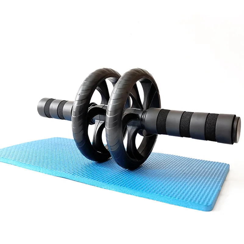 Csendes, kétkerekű hasizomhenger - PVC-ből és rozsdamentes acélból készült, alkalmas törzserősítő edzéshez és fitneszrajongóknak, hasizomhenger, edzőeszköz