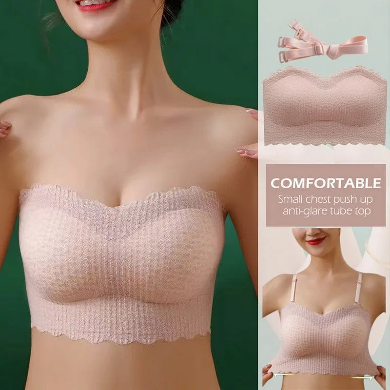 Szexi láthatatlan melltartócső felsők pánt nélküli melltartók varrat nélküli melltartó vezeték nélküli esküvői melltartó push up alsónemű női fehérnemű