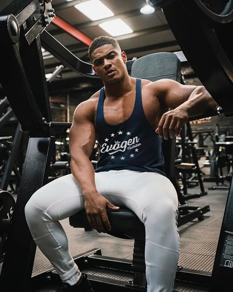 Muscle férfi sport trikó pamut edzőfelsők ujjatlan trikó férfi fitnesz