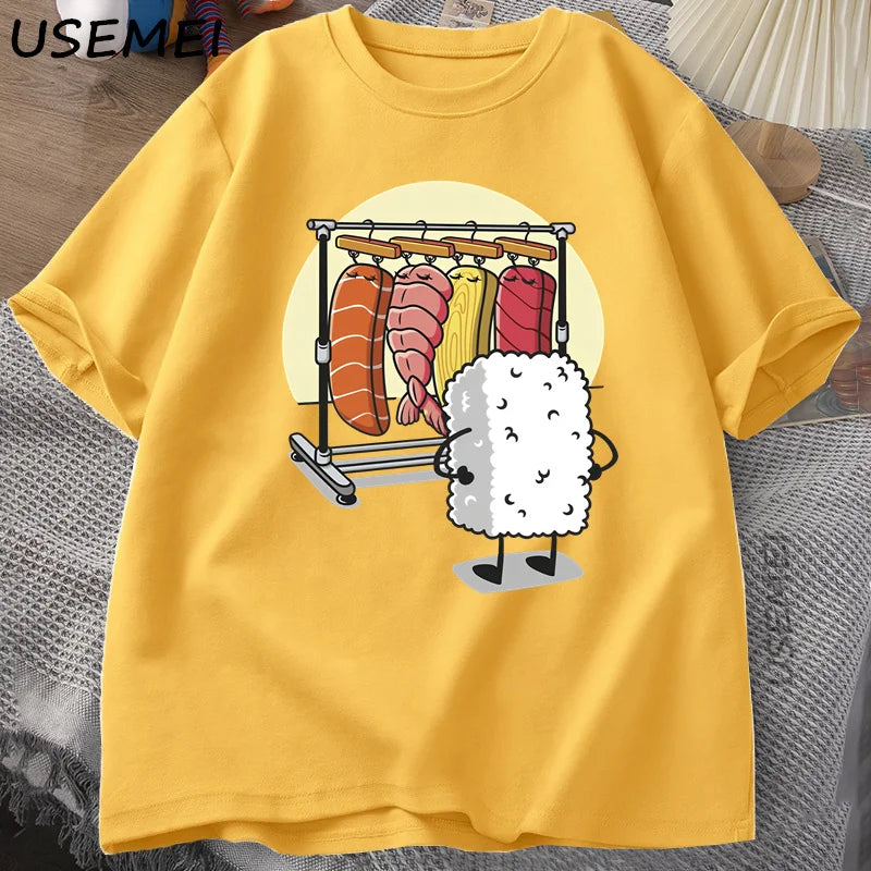 Sushi Gardrób Póló Női Férfi Vicces Kiváló Minőségű Póló Pamut