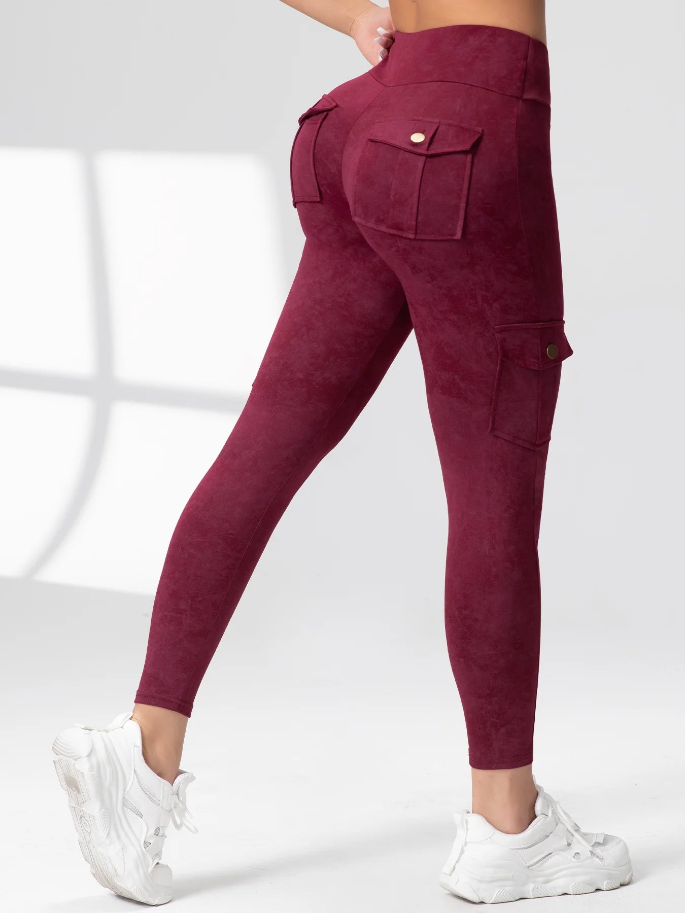 Zsebes edzőnadrág női magas derekú divatos fitnesznadrág vékony, rugalmas, kültéri, kényelmes sportleggings