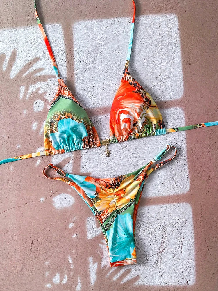 Micro Bikini Női Fürdőruha Kétrészes Fürdőruha Női Fürdőruha 2026 Szexi Leopárdmintás Push Up Tanga Bikinik Szettek Strandruha Nyári