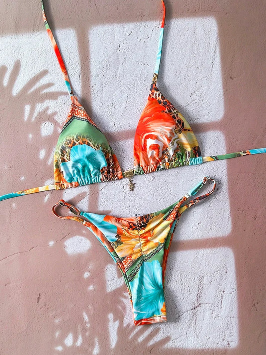 Micro Bikini Női Fürdőruha Kétrészes Fürdőruha Női Fürdőruha 2026 Szexi Leopárdmintás Push Up Tanga Bikinik Szettek Strandruha Nyári