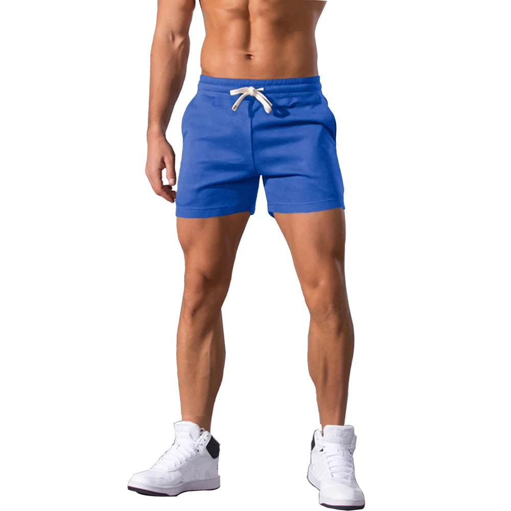 Férfi rövidnadrág, nyári, alkalmi, lélegző, húzózsinóros, rövidnadrág, egyszínű, boardshort, jogger, sportnadrág